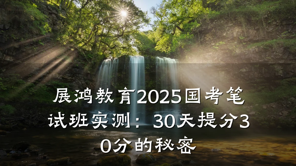 展鸿教育2025国考笔试班实测:30天提分30分的秘密