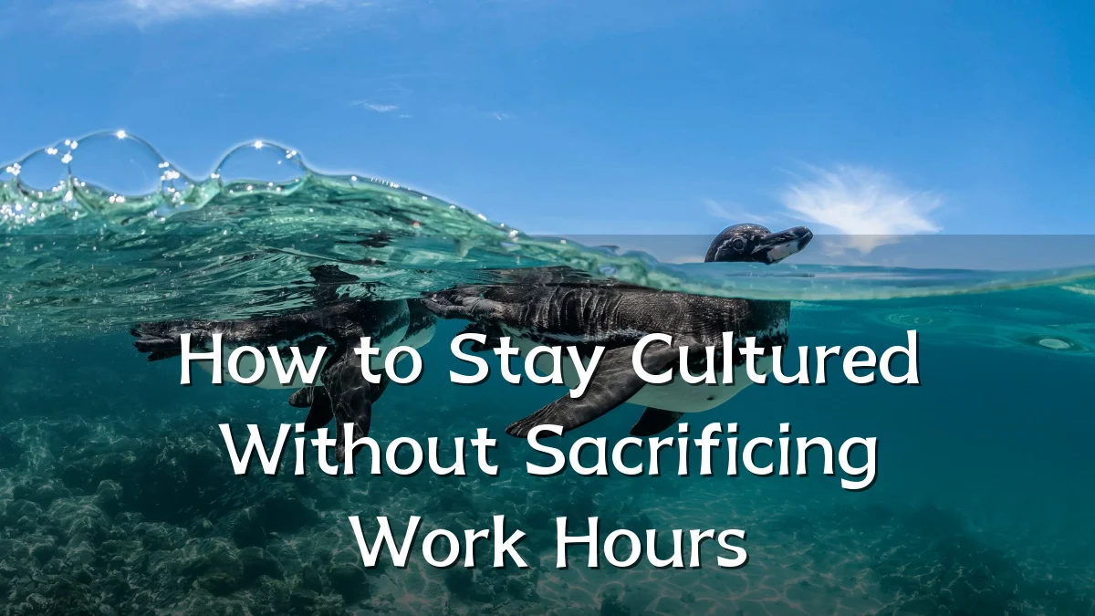 How to Stay Cultured Without Sacrificing Work Hours